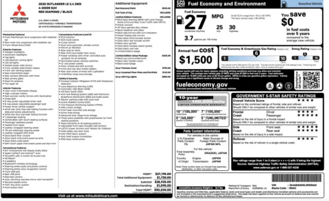 Photos of 2020 Mitsubishi Outlander LE for sale in Alvin, TX at Auto Boutique Texas