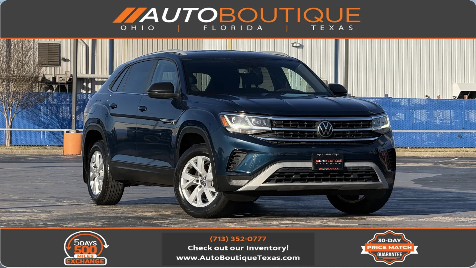 Blue 2021 Volkswagen Atlas Cross Sport 2.0T S for sale in Alvin, TX