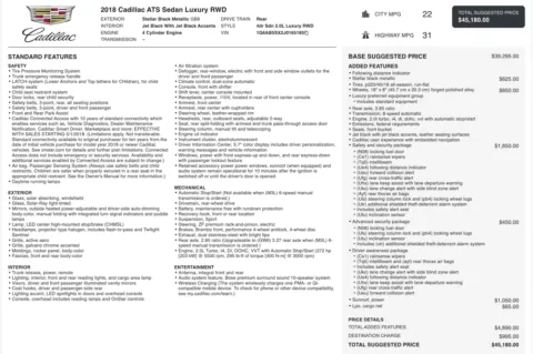 Photos of 2018 Cadillac ATS Sedan Luxury RWD for sale in Alvin, TX at Auto Boutique Texas