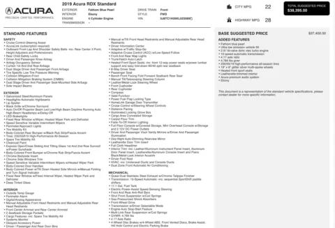 Photos of 2019 Acura RDX for sale in Alvin, TX at Auto Boutique Texas