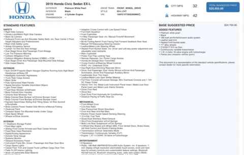 Photos of 2019 Honda Civic Sedan EX-L for sale in Alvin, TX at Auto Boutique Texas