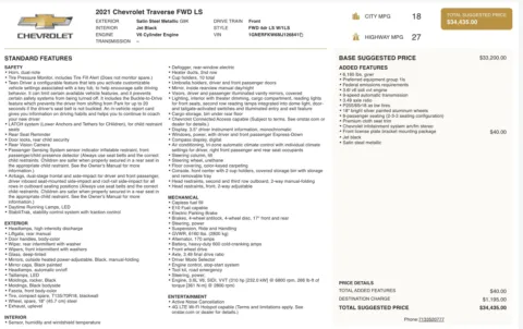 Photos of 2021 Chevrolet Traverse LS for sale in Alvin, TX at Auto Boutique Texas