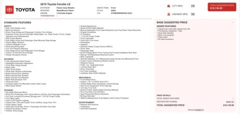 Photos of 2019 Toyota Corolla LE for sale in Alvin, TX at Auto Boutique Texas