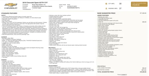 Photos of 2019 Chevrolet Spark ACTIV for sale in Alvin, TX at Auto Boutique Texas