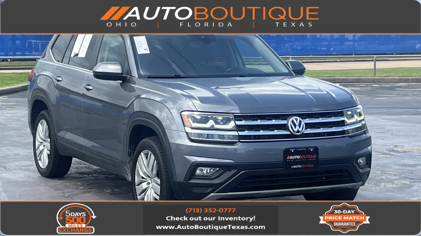 Gray 2019 Volkswagen Atlas 2.0T SE w Technology for sale in Alvin, TX