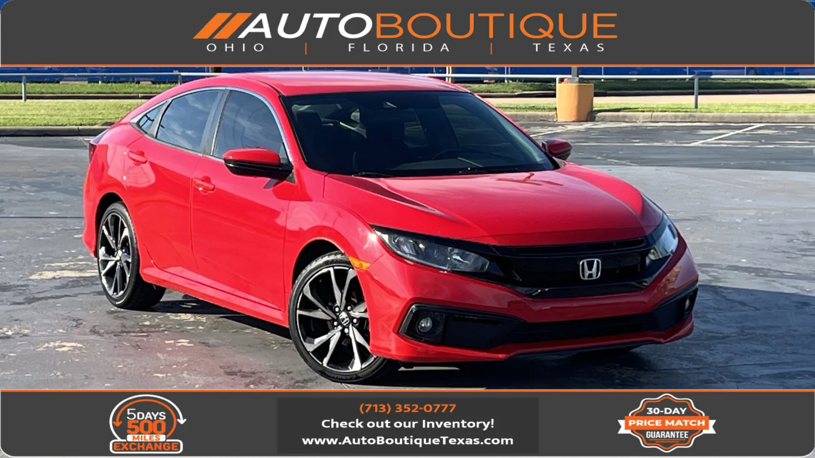 Red 2021 Honda Civic Sedan Sport for sale in Alvin, TX
