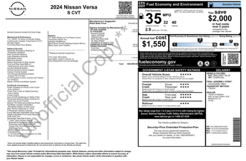 Photos of 2024 Nissan Versa S for sale in Alvin, TX at Auto Boutique Texas