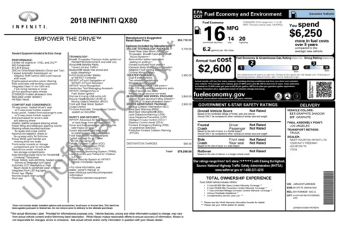 Photos of 2018 INFINITI QX80 for sale in Alvin, TX at Auto Boutique Texas