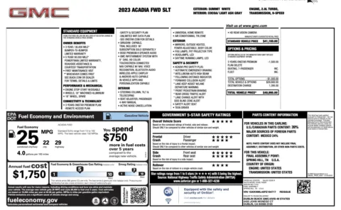 Photos of 2023 GMC Acadia SLT for sale in Alvin, TX at Auto Boutique Texas