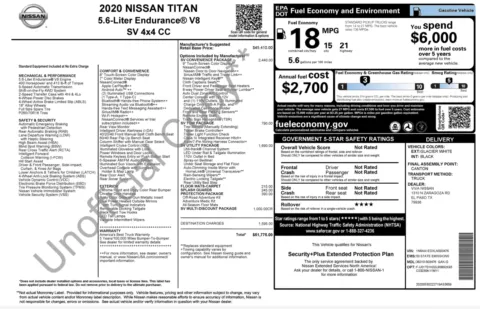 Photos of 2020 Nissan Titan SV for sale in Alvin, TX at Auto Boutique Texas