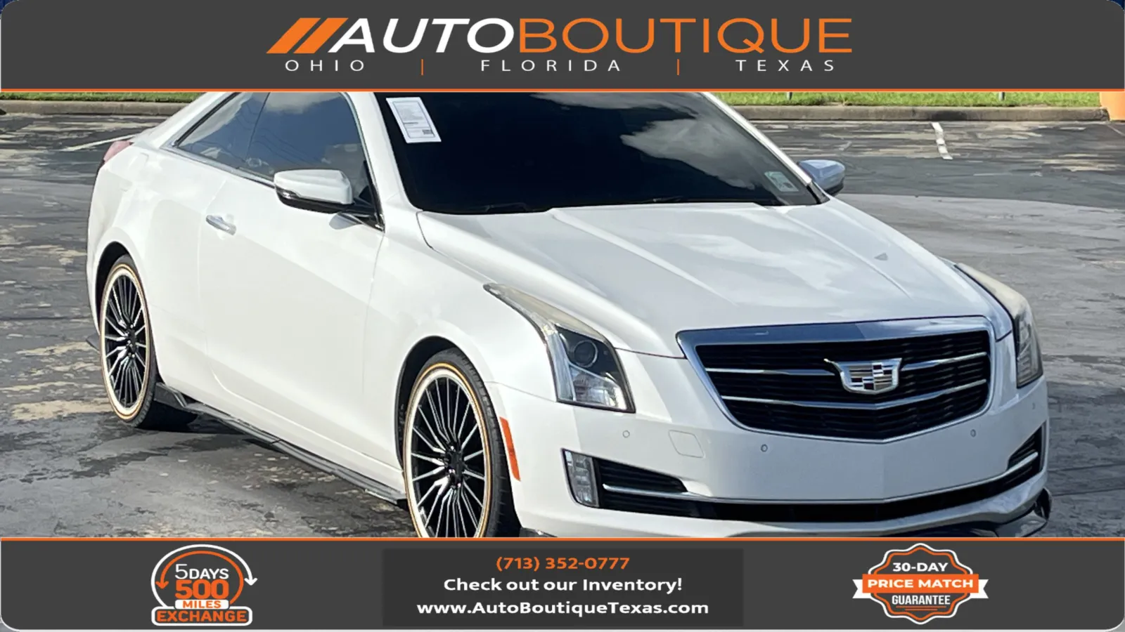 White 2015 Cadillac ATS Coupe Luxury RWD for sale in Alvin, TX