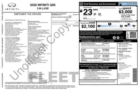 Photos of 2020 INFINITI Q50 3.0t LUXE for sale in Alvin, TX at Auto Boutique Texas
