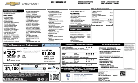 Photos of 2022 Chevrolet Malibu LT for sale in Alvin, TX at Auto Boutique Texas