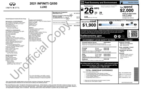 Photos of 2021 INFINITI QX50 LUXE for sale in Alvin, TX at Auto Boutique Texas