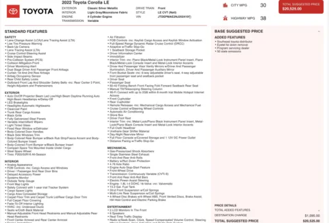 Photos of 2022 Toyota Corolla LE for sale in Alvin, TX at Auto Boutique Texas