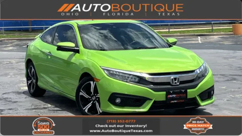 Green 2017 Honda Civic Coupe Touring for sale in Alvin, TX
