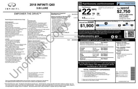 Photos of 2018 INFINITI Q60 3.0t LUXE for sale in Alvin, TX at Auto Boutique Texas