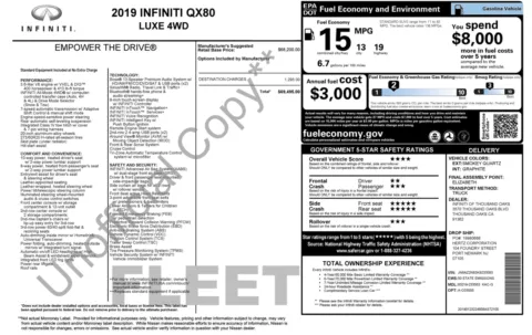 Photos of 2019 INFINITI QX80 LUXE for sale in Alvin, TX at Auto Boutique Texas