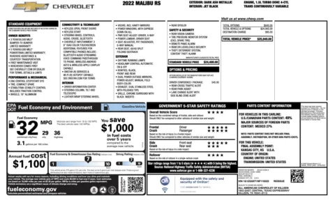 Photos of 2022 Chevrolet Malibu RS for sale in Alvin, TX at Auto Boutique Texas