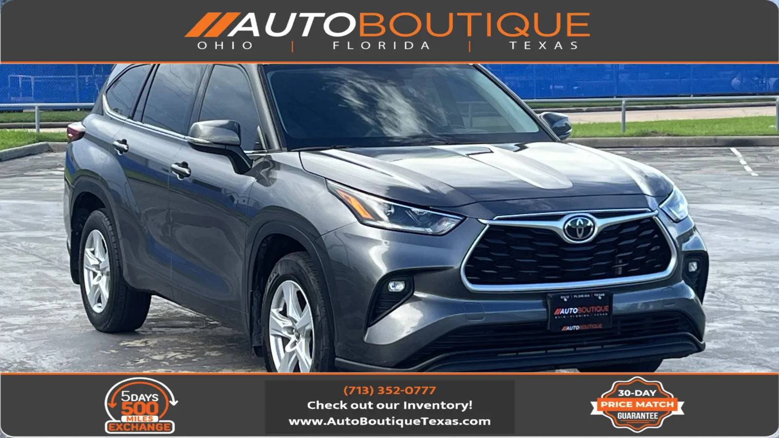 Gray 2021 Toyota Highlander LE for sale in Alvin, TX