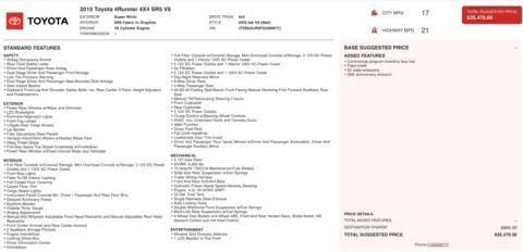 Photos of 2015 Toyota 4Runner SR5 for sale in Alvin, TX at Auto Boutique Texas