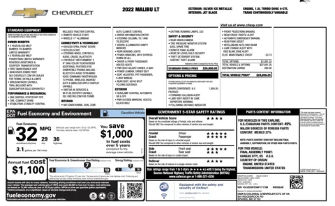 Photos of 2022 Chevrolet Malibu LT for sale in Alvin, TX at Auto Boutique Texas