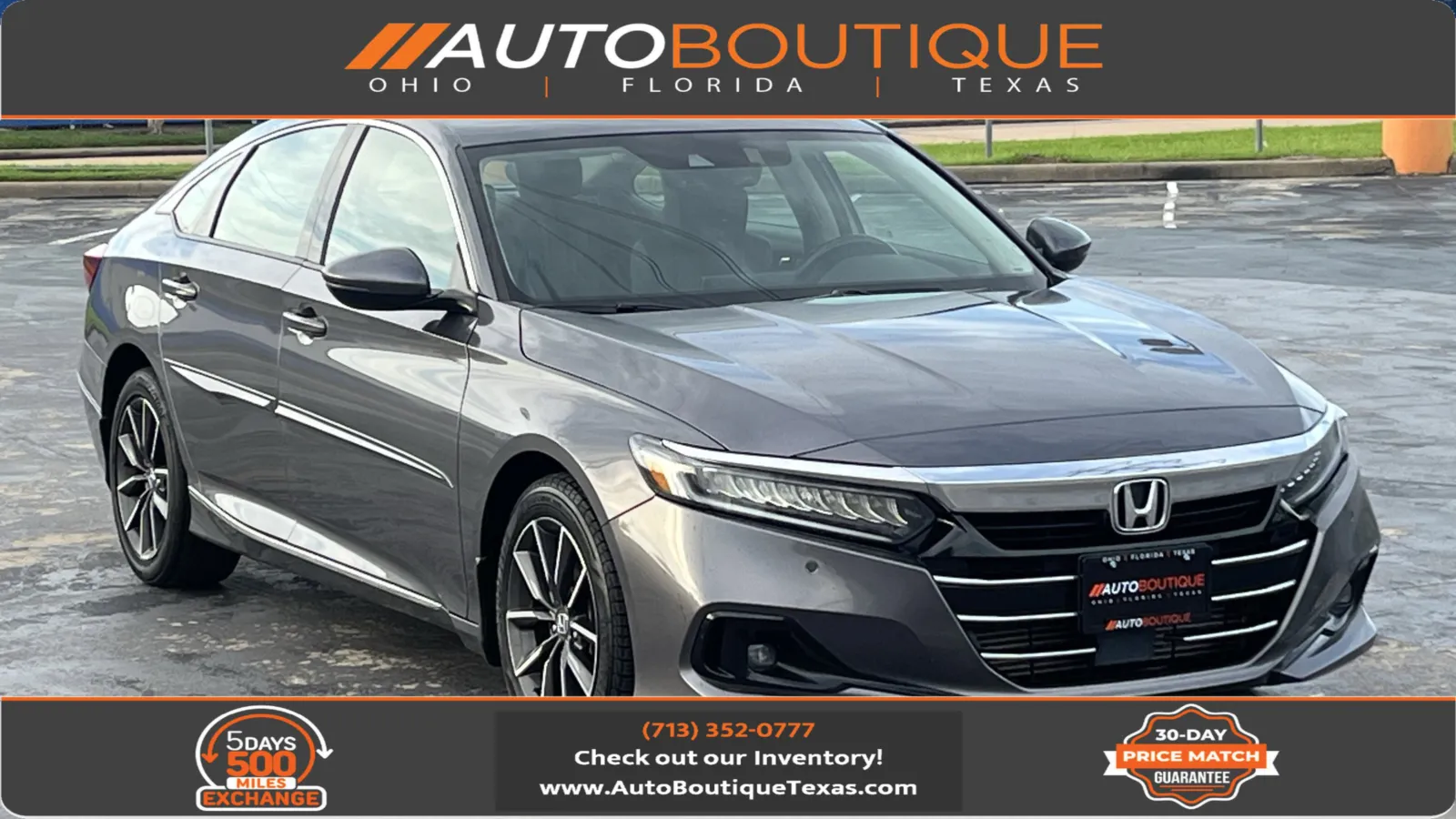 Gray 2021 Honda Accord Sedan EX-L for sale in Alvin, TX