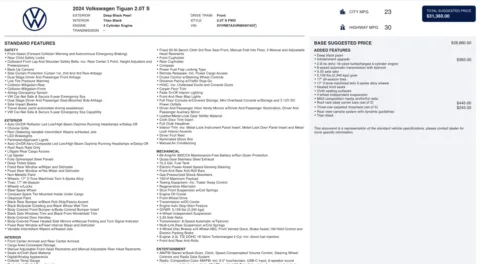Photos of 2024 Volkswagen Tiguan S for sale in Alvin, TX at Auto Boutique Texas