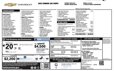 Photos of 2022 Chevrolet Camaro 2SS for sale in Alvin, TX at Auto Boutique Texas