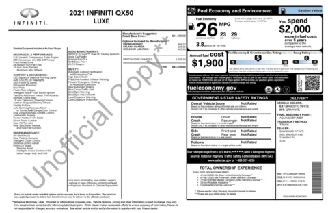 Photos of 2021 INFINITI QX50 LUXE for sale in Alvin, TX at Auto Boutique Texas