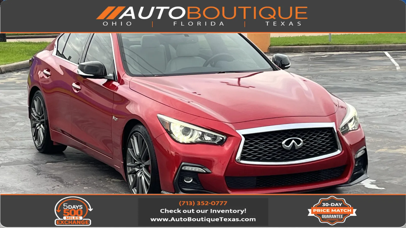Red 2020 INFINITI Q50 RED SPORT 400 for sale in Alvin, TX
