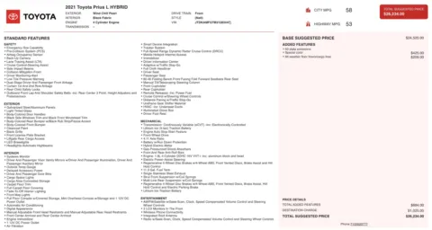 Photos of 2021 Toyota Prius L Eco for sale in Alvin, TX at Auto Boutique Texas
