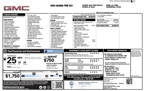 Photos of 2023 GMC Acadia SLE for sale in Alvin, TX at Auto Boutique Texas