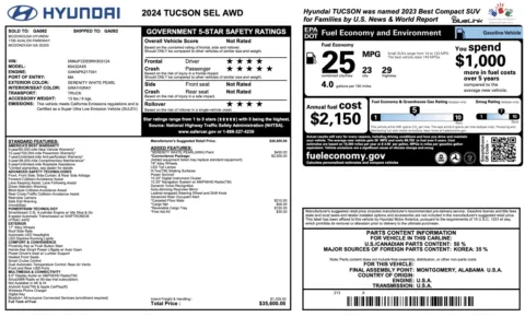 Photos of 2024 Hyundai Tucson SEL for sale in Alvin, TX at Auto Boutique Texas