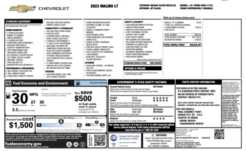 Photos of 2023 Chevrolet Malibu LT for sale in Alvin, TX at Auto Boutique Texas