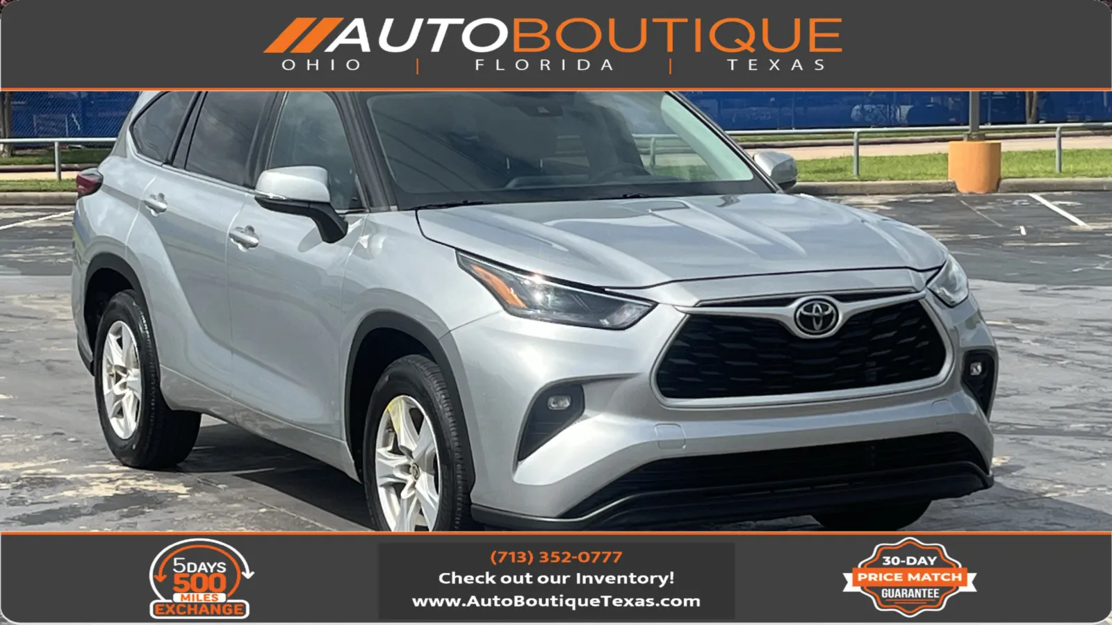 Silver 2022 Toyota Highlander LE for sale in Alvin, TX