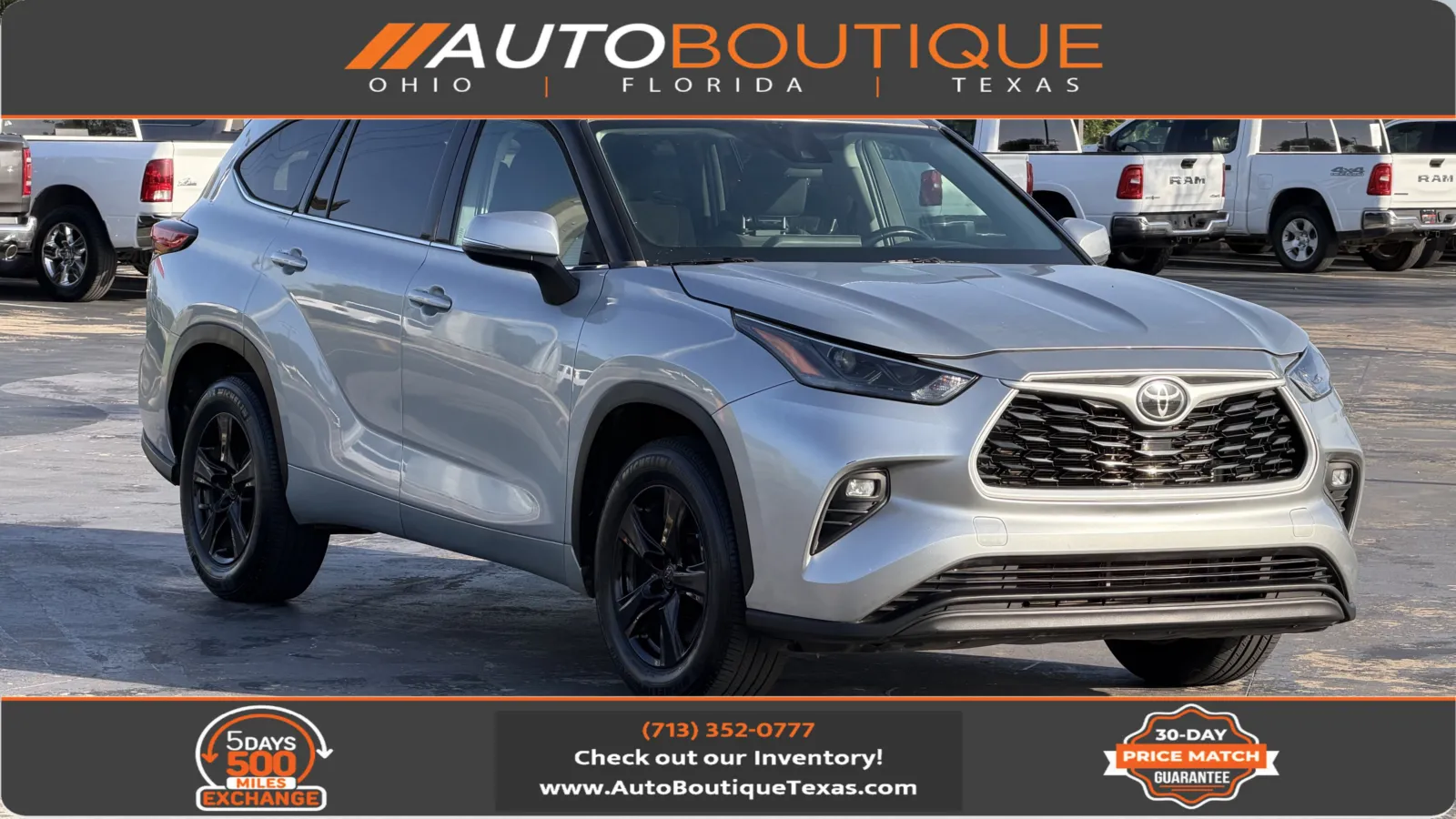 Silver 2022 Toyota Highlander LE for sale in Alvin, TX