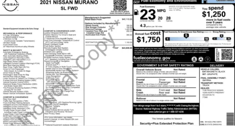 Photos of 2021 Nissan Murano SL for sale in Alvin, TX at Auto Boutique Texas