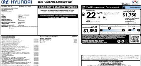Photos of 2020 Hyundai Palisade Limited for sale in Alvin, TX at Auto Boutique Texas