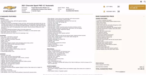Photos of 2021 Chevrolet Spark 1LT for sale in Alvin, TX at Auto Boutique Texas