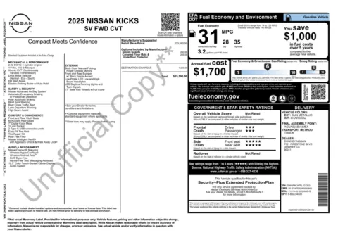 Photos of 2025 Nissan Kicks SV for sale in Alvin, TX at Auto Boutique Texas