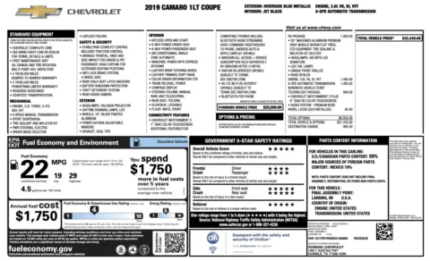 Photos of 2019 Chevrolet Camaro 1LT for sale in Alvin, TX at Auto Boutique Texas