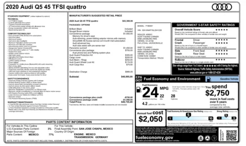 Black 2020 Audi Q5 Premium for sale in Alvin, TX