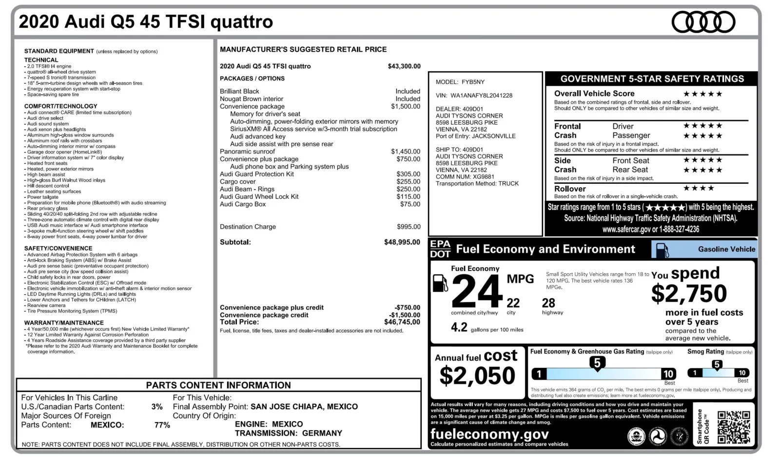 2020 Audi Q5 Premium for sale in Alvin, TX