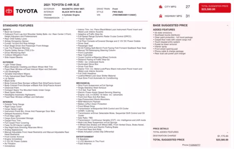 Photos of 2021 Toyota C-HR XLE for sale in Alvin, TX at Auto Boutique Texas