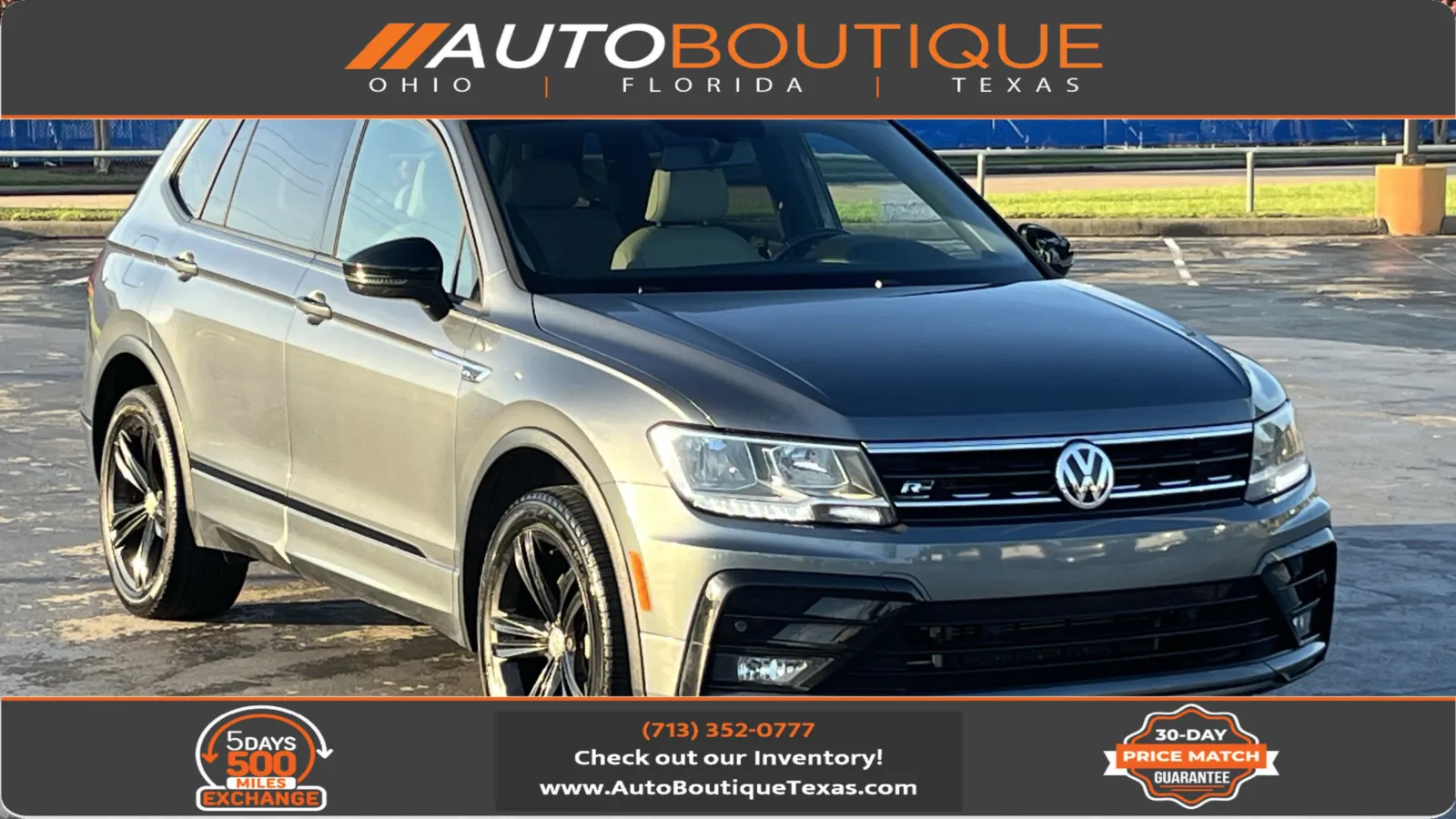 Gray 2019 Volkswagen Tiguan SEL R-Line Black for sale in Alvin, TX