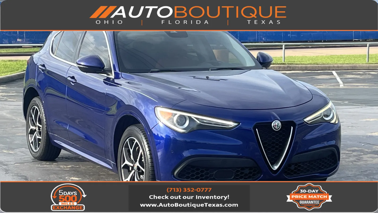 Blue 2021 Alfa Romeo Stelvio Ti for sale in Alvin, TX