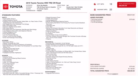 Photos of 2019 Toyota Tacoma TRD Off Road for sale in Alvin, TX at Auto Boutique Texas
