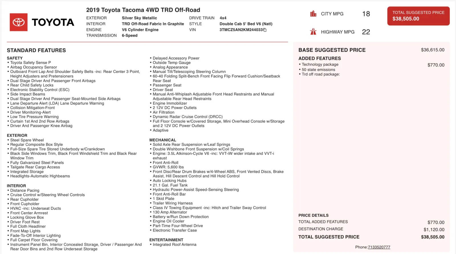 2019 Toyota Tacoma TRD Off Road for sale in Alvin, TX