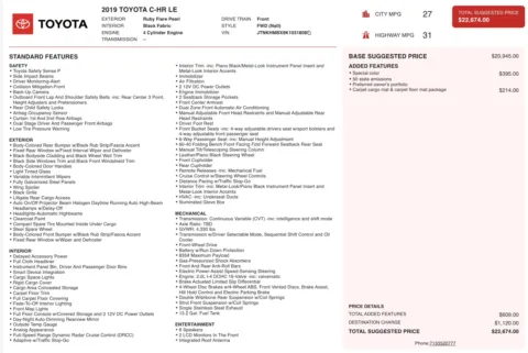 Photos of 2019 Toyota C-HR LE for sale in Alvin, TX at Auto Boutique Texas